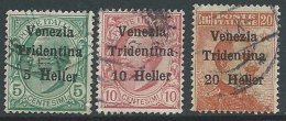 1918 TRENTINO ALTO ADIGE USATO HELLER 3 VALORI - P13-10 - Trentin