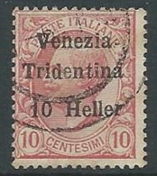 1918 TRENTINO ALTO ADIGE USATO EFFIGIE 10 HELLER - P12-2 - Trentin