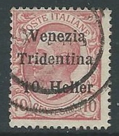 1918 TRENTINO ALTO ADIGE USATO EFFIGIE 10 HELLER - P12-4 - Trentin