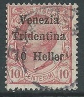 1918 TRENTINO ALTO ADIGE USATO EFFIGIE 10 HELLER - P12-7 - Trentin