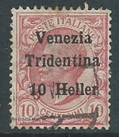 1918 TRENTINO ALTO ADIGE USATO EFFIGIE 10 HELLER - P12-9 - Trento