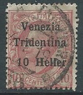 1918 TRENTINO ALTO ADIGE USATO EFFIGIE 10 HELLER - P12-10 - Trento