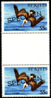 WATERBIRDS-BROWN PELICAN-SPECIMEN-GUTTER PAIR-St KITTS-MNH-A2-476 - Pelícanos