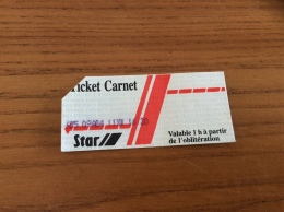Ticket De Bus Star "Ticket Carnet" Rennes (35) Type 1 - Europe