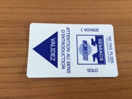 Ticket De Bus * SUNBUS SEMIACS "1 VOYAGE SOLO" NICE (06) - Europe