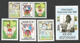 Guyana 1985 Clive Lloyd Cricket Mint Unhinged Set - Cricket