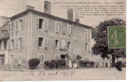Saint-Gervais-d´Auvergne - Hôtel Des Voyageurs Tixier Chatard , 1918 - Saint Gervais D'Auvergne