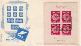 Israël Bloc N°1 Sur Lettre 1949 - Lettres & Documents