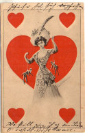 Cartes A Jouer - Dame De Coeur  - Marionettes - Automates - Illustration De L. Schienol    (89880) - Playing Cards