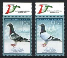 HUNGARY 2015 FAUNA Animals Birds PIGEON (variation 2) - Fine Set MNH - Unused Stamps