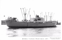 ¤¤  -  Carte-Photo Du Bateau De Commerce " EDGA " En 1957  -  Cargo De Norvège  -  ¤¤ - Petroleros