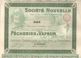 Action Illustrée.  Share. Sté Nouvelle Des Pêcheries à Vapeur.  Nantes 1932. - Navigation