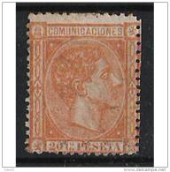 ES165STV-LFT***165S.España.Spain. Espagne.REY ALFONSO Xll .1875.(Ed 175**)  Sin  Charnela - Neufs