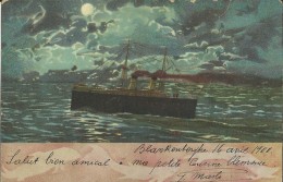 Carte Fantaisie Bateau -- Oblitérée à Blankenberghe En 1900. (2 Scans) - Ohne Zuordnung