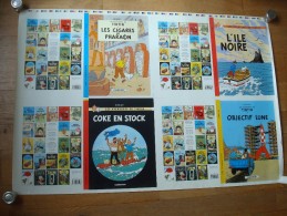 Affiche Tintin Cigares Du Pharaon Ile Noire Coke En Stock Objectif Lune - Manifesti & Offsets