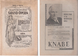 Libretto Bilingue Opera AIDA Di G. Verdi Al Metropolitan Opera House - New York - Musique