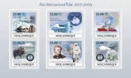 Mozambico 2009, International Polar Year, Polar Bears, 6val In BF - Otros & Sin Clasificación
