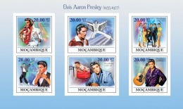 Mozambico 2009, Music, Elvis, 6val In BF IMPERFORATED - Elvis Presley