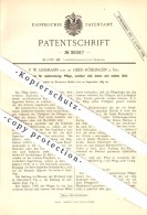 Original Patent - F.W. Lessmann In Ober Röblingen Am See / Seegebiet Mansfelder Land , 1885 , Schemel Für Plüge , Agrar - Röblingen
