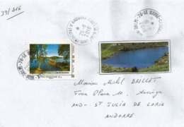 Lac De Vassivere,Limousin, Timbre Collector, Sur Lettre Adressée ANDORRA,  Avec Timbre à Date Arrivée - Collectors