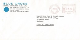 Hong Kong 1979 Morrison Hill Road Blue Cross Pitney Bowes-GB "6300" PB 6821 33 Mm Wide Meter Franking Domestic Cover - Cartas & Documentos