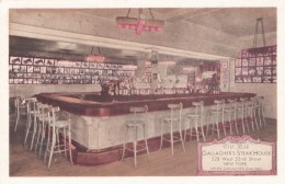 New York City, Gallagher's Steakhouse Restaurant Interior View Of Bar, C1930s Vintage Lumitone Postcard - Bar, Alberghi & Ristoranti