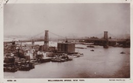 New York City, Williamsburg Bridge East River Manhattan To Brooklyn, C1920s/30s Vintage Real Photo Postcard - Brücken Und Tunnel