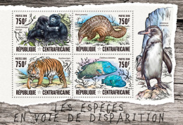 CENTRALAFRICA 2016 ** Endangered Species Gorilla M/S - OFFICIAL ISSUE - A1634 - Gorilles