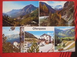 Val Müstair (GR) - Mehrbildkarte Ofenpass / Autobus (Alpenpost?) / Jaguar? / Renault / VW Käfer - Val Müstair