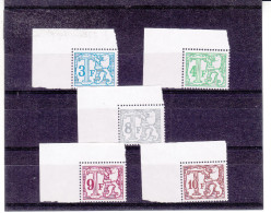 Belgique - 5 Timbres Taxe ** - MNH - Faciale 34 FB = 0,85 Euros - Postzegels