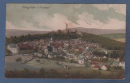 HESSEN - CP COLORISEE KÖNIGSTEIN I TAUNUS - PHOT. U. VERLAG F. SCHILLING HOFPHOT KÖNIGSTEIN I/ TAUNUS - CIRCULEE 1906 - Königstein