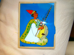 PEINTURE AFRICAINE SUR VERRE DIM 15,5 X 12,5 - Afrikanische Kunst