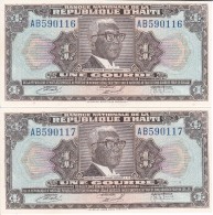PAREJA CORRELATIVA DE HAITI DE 1 GOURDE DEL AÑO 1973   (BANK NOTE) SIN CIRCULAR-UNCIRCULATED - Haiti
