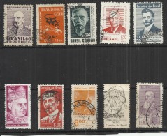 TEN AT A TIME - BRAZIL - LOT OF 10 DIFFERENT 9 - USED OBLITERE GESTEMPELT USADO - Verzamelingen & Reeksen