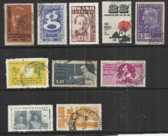 TEN AT A TIME - BRAZIL - LOT OF 10 DIFFERENT 10 - USED OBLITERE GESTEMPELT USADO - Verzamelingen & Reeksen