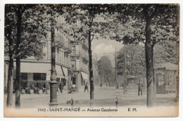 SAINT MANDE--Avenue Gambetta (petite Animation) N° 3442  éd  E.M..................à Saisir - Saint Mande