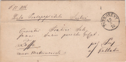 #T112     Romania/Moldova & Principality -  Official Letter Circulated From  PETROSANI TO PUP -GALATI  , 1878. - ...-1858 Prephilately