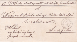 #T117     Romania/Moldova & Principality -  Official Letter Circulated  FROM  KAPNIKBANYA - FELSOBANYA , 1896. - ...-1858 Voorfilatelie
