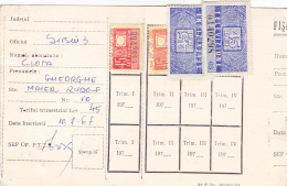 #BV2343            RADIO NOTEBOOK, 4X STAMPS,  FISCAUX STAMPS,  1976,   ROMANIA. - Fiscale Zegels