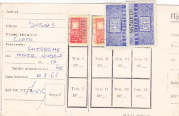 #BV2343            RADIO NOTEBOOK, 4X STAMPS,  FISCAUX STAMPS,  1976,   ROMANIA. - Steuermarken