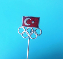TURKEY NOC - Old Enamel Pin Badge * Olympia Games Jeux Olympiques Olympia Olympiade Turkiye Turquie Turchia Turkish - Abbigliamento, Souvenirs & Varie
