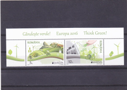 #157     ROMANIA 2016 EUROPA - BIKE, BICYCLE,TRACTOR,WIND POWER,THINK GREEN!, FULL SET + LABELS, 2016 , MNH**. - Nuovi