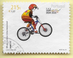 TIMBRES - STAMPS - PORTUGAL - 2000 - 100 ANS L’UNION CYCLISTE INTERNATIONALE - TIMBRE OBLITÉRÉ - Usati