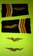 Lot 4 Anciens INSIGNE - Broche GALON D'épaule Armée Française - Gradé Militaire AIGLE - Airforce