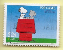 TIMBRES - STAMPS - PORTUGAL - 2000 - SNOOPY AU BUREAU DE POSTE - TIMBRE OBLITÉRÉ - Oblitérés