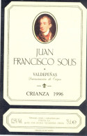 601 - Valdepeñas - 1996 - Elabora Para Fesoya S.A. - Juan Francisco Solis - España - Rotwein