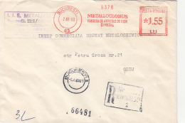 48456- AMOUNT 1.55, COMPANY ADVERTISING, BUCHAREST, RED MACHINE STAMPS ON REGISTERED COVER, 1968, ROMANIA - Briefe U. Dokumente