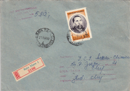 48462- ION GHICA, PRIME MINISTER, STAMPS ON REGISTERED COVER, 1968, ROMANIA - Briefe U. Dokumente