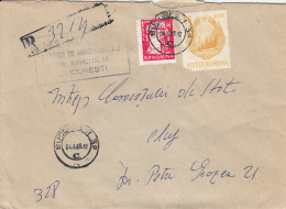 48466- REPUBLIC COAT OF ARMS, NUCLEAR REACTOR, STAMPS ON REGISTERED COVER, 1968, ROMANIA - Briefe U. Dokumente