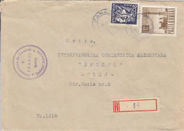 48469- MINER, RADIO TOWER, STAMPS ON REGISTERED COVER, 1968, ROMANIA - Briefe U. Dokumente